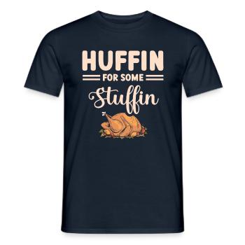 Huffin pour des trucsà la Turquie Thanksgiving - T-shirt homme - marine - Devant - AI Model Male 178 light (178cm)