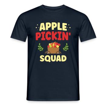 Apple Pickin' Squad Fruit Lover Apple Eater - Men's T-Shirt - navy - Front - AI Model Male 178 light (178cm)