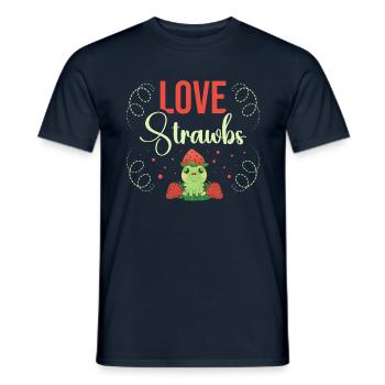 Liebe Strawbs Erdbeerpflücken Beerenfrucht - Männer T-Shirt - Navy - Vorne - AI Model Male 178 light (178cm)