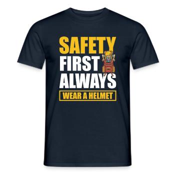 La sécurité d’abord Toujours porter un - T-shirt homme - marine - Devant - AI Model Male 178 light (178cm)