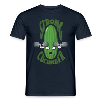 Strong Cucumber Vegetarian Vegan Bodybuilder - Men's T-Shirt - navy - Front - AI Model Male 178 light (178cm)