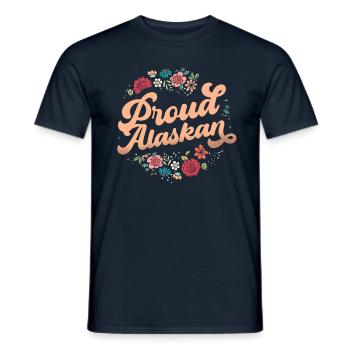 Fier voyage en Alaska aux États-Unis Alaska - T-shirt homme - marine - Devant - AI Model Male 178 light (178cm)