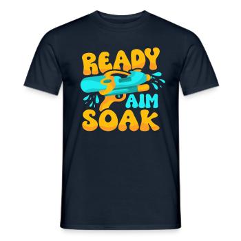 Ready Aim Soak Wasserpistole Squirter - Männer T-Shirt - Navy - Vorne - AI Model Male 178 light (178cm)