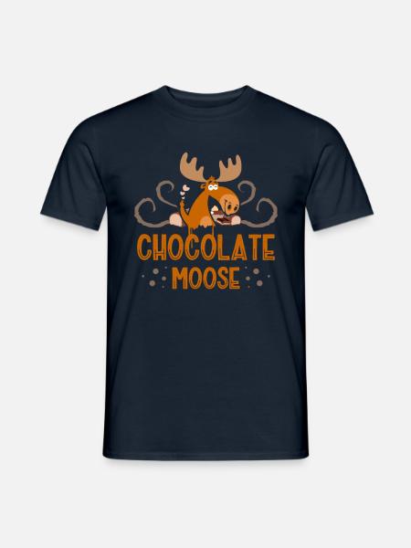Schokoladen-elch-tier-tier Alces Choco Deer - Männer T-Shirt - Navy