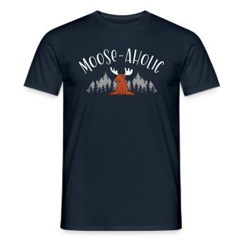 Elk-aholic Moose Wildlife Animal Alces Cerf - T-shirt homme - marine - Devant - AI Model Male 178 light (178cm)