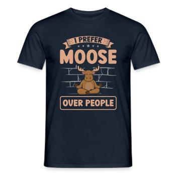 Je préfère l’orignal à l’animal humain Alces - T-shirt homme - marine - Devant - AI Model Male 178 light (178cm)