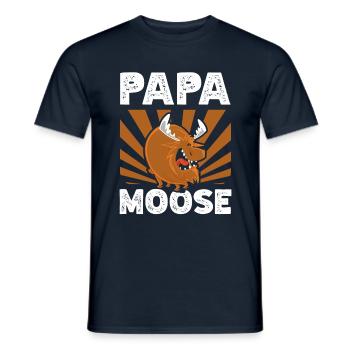 Papa Elk Wildlife Animal Alces Deer Father’s Day - T-shirt homme - marine - Devant - AI Model Male 178 light (178cm)
