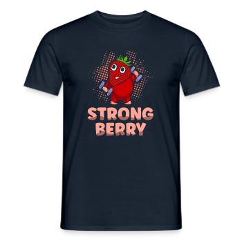 Strongberry Strawberry Picking Fruit Bodybuilder - Männer T-Shirt - Navy - Vorne - AI Model Male 178 light (178cm)