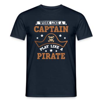 Travaillez comme un capitaine, jouez comme un - T-shirt homme - marine - Devant - AI Model Male 178 light (178cm)