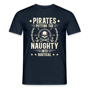 Les pirates amènent le méchant à la navigation - T-shirt homme - marine - Devant - AI Model Male 178 light (178cm)