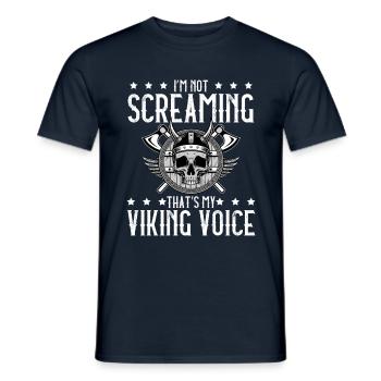 Ich Schreie Nicht, Das Ist Meine Wikingerstimme - Männer T-Shirt - Navy - Vorne - AI Model Male 178 light (178cm)