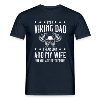 Papa Viking Païen Berserker scandinave - T-shirt homme - marine - Devant - AI Model Male 178 light (178cm)
