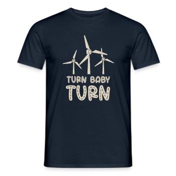 Turn Baby Turn Windmill Whisperer Renewables - Men's T-Shirt - navy - Front - AI Model Male 178 light (178cm)