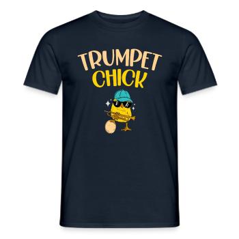 Trompete-küken-huhn-musiker-musikinstrument - Männer T-Shirt - Navy - Vorne - AI Model Male 178 light (178cm)