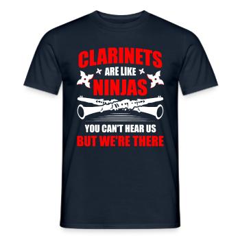 Klarinetten Sind Wie Ninjas Musiker-musical - Männer T-Shirt - Navy - Vorne - AI Model Male 178 light (178cm)