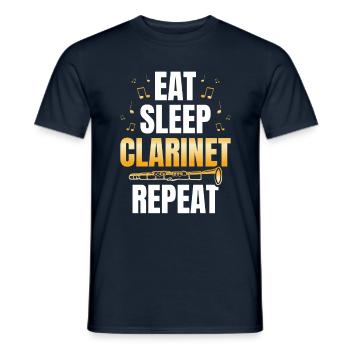 Eat Sleep Clarinet Repeat Clarinetist - Men's T-Shirt - navy - Front - AI Model Male 178 light (178cm)