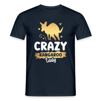 Crazy Kangaroo Lady Australia Wildlife Animal - T-shirt homme - marine - Devant - AI Model Male 178 light (178cm)