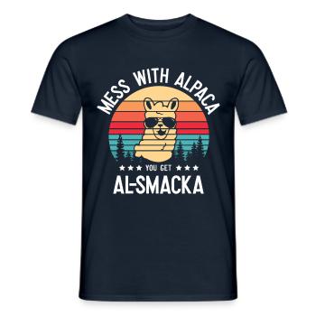 Wenn Sie Sich Mit Alpaka Anlegen, Erhalten Sie - Männer T-Shirt - Navy - Vorne - AI Model Male 178 light (178cm)