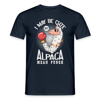 Ich Bin Vielleicht Süß, Aber Alpaka Bedeutet - Männer T-Shirt - Navy - Vorne - AI Model Male 178 light (178cm)