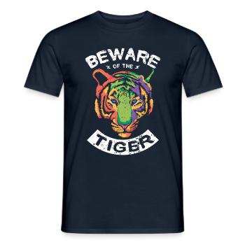 Beware of the Tiger Whisperer wildlife - Men's T-Shirt - navy - Front - AI Model Male 178 light (178cm)
