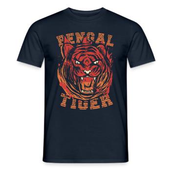 Bengal Tiger Whisperer Safari Wildlife Zookeeping - T-shirt homme - marine - Devant - AI Model Male 178 light (178cm)