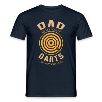 Papa is my name Darts is my game Dartboard - Men's T-Shirt - navy - Front - AI Model Male 178 light (178cm)