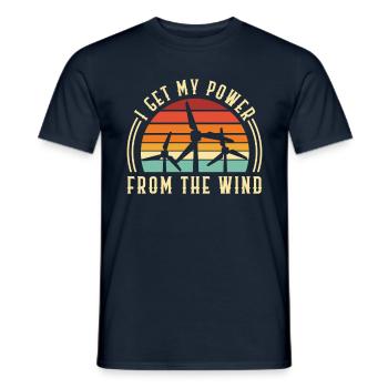 Je tire mon électricité de sources renouvelables - T-shirt homme - marine - Devant - AI Model Male 178 light (178cm)