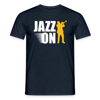 Jazz on trumpeter musician musical instrument - Men's T-Shirt - navy - Front - AI Model Male 178 light (178cm)