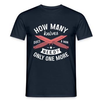 Wie Viele Messer Braucht Ein Mann Nur Noch Eins? - Männer T-Shirt - Navy - Vorne - AI Model Male 178 light (178cm)