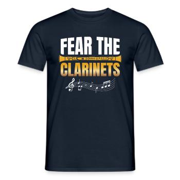 Fear The Clarinets Musician Clarinet Clarinetist - Men's T-Shirt - navy - Front - AI Model Male 178 light (178cm)
