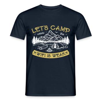 Let's camp where wifi is weak - Men's T-Shirt - navy - Front - AI Model Male 178 light (178cm)