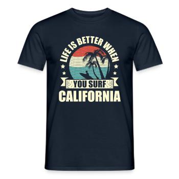Life is better when you're in California - Men's T-Shirt - navy - Front - AI Model Male 178 light (178cm)