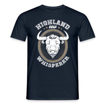 Highland Cow Whisperer Grass Puppy Cow Farmer - Men's T-Shirt - navy - Front - AI Model Male 178 light (178cm)