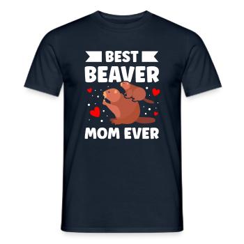 Best Beaver Mother Ever Wildlife Animal - Men's T-Shirt - navy - Front - AI Model Male 178 light (178cm)