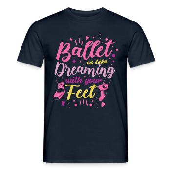 Le ballet, c’est comme rêver avec ses pieds Ballerine - T-shirt homme - marine - Devant - AI Model Male 178 light (178cm)