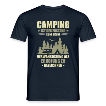 Camper Wohnwagen Wohnmobil Camping für einen - Männer T-Shirt - Navy - Vorne - AI Model Male 178 light (178cm)