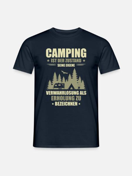 Camper Wohnwagen Wohnmobil Camping für einen - Männer T-Shirt - Navy