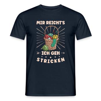 Wolle Häkeln Hobby Nähen Strickerin Stricken für - Männer T-Shirt - Navy - Vorne - AI Model Male 178 light (178cm)