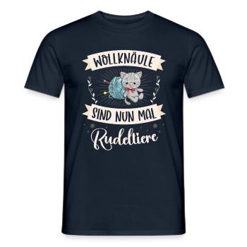 Wolle Häkeln Hobby Nähen Strickerin Stricken für - Männer T-Shirt - Navy - Vorne - AI Model Male 178 light (178cm)