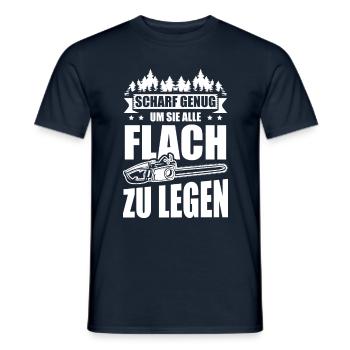 Waldarbeiter Kettensäge Herren Holzfäller für - Männer T-Shirt - Navy - Vorne - AI Model Male 178 light (178cm)