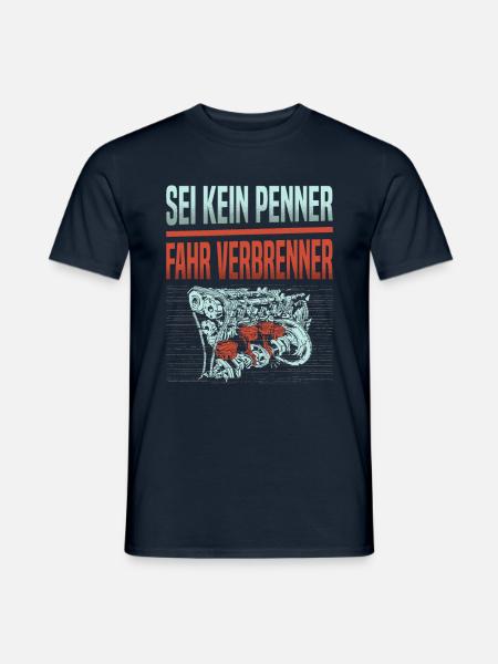 Verbrenner Diesel Hubraum E-Auto Gegner Auto - Männer T-Shirt - Navy