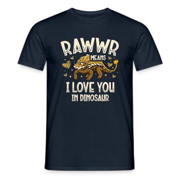 Ankylosaurus Dinosaure Dino Future - T-shirt homme - marine - Devant - AI Model Male 178 light (178cm)