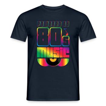 Powered By 80s Music Achtziger 1980 80er Party - Männer T-Shirt - Navy - Vorne - AI Model Male 178 light (178cm)