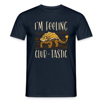 Je me sens Dinosaure Ankylosaurus Club-tastic - T-shirt homme - marine - Devant - AI Model Male 178 light (178cm)