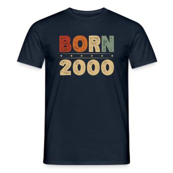 Born 2000 Decade 2000 Era Millenium Vintage - Men's T-Shirt - navy - Front - AI Model Male 178 light (178cm)