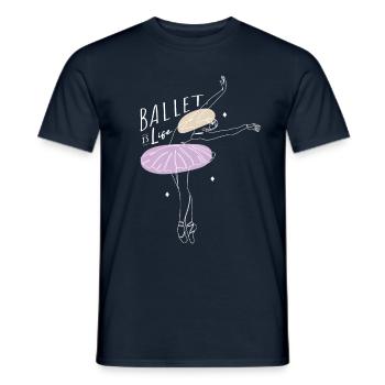 Ballett is a classical dance ballerina dancer of the - Men's T-Shirt - navy - Front - AI Model Male 178 light (178cm)