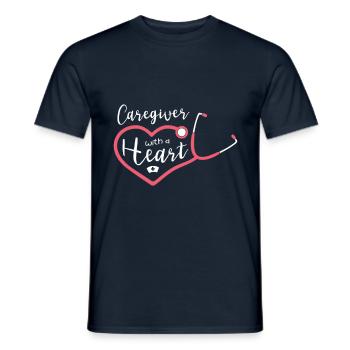 Nurse with heart profession care - Men's T-Shirt - navy - Front - AI Model Male 178 light (178cm)