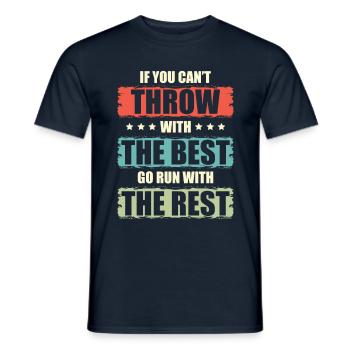 Athletics Event Sport Discuss throwing legend - Men's T-Shirt - navy - Front - AI Model Male 178 light (178cm)