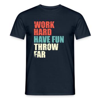 Athletics Event Sport Discuss throwing legend - Men's T-Shirt - navy - Front - AI Model Male 178 light (178cm)