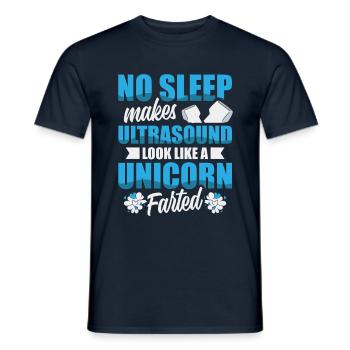 No sleep leaves ultrasound like a unicorn - Men's T-Shirt - navy - Front - AI Model Male 178 light (178cm)